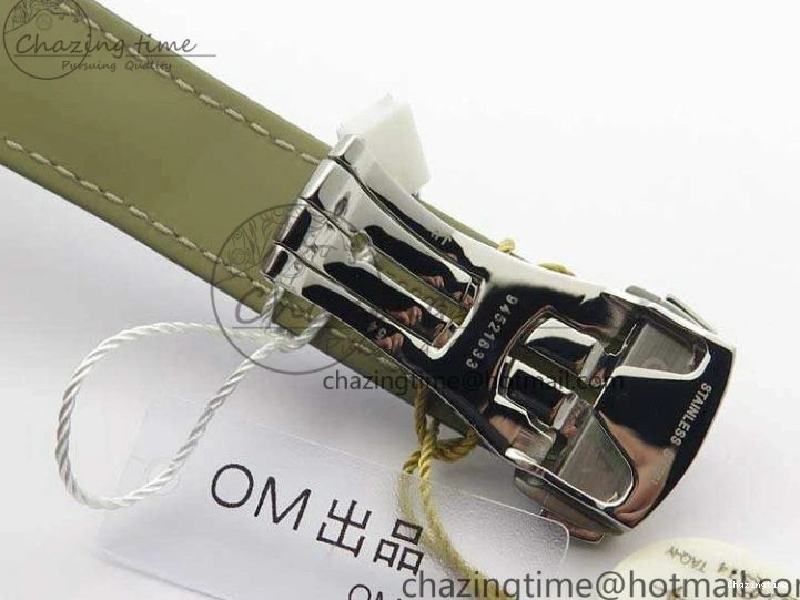 0308 MoistureWicking De Ville Chronograph SS OMF 1:1 Best Edition Blue Dial On Blue Leather Strap A 8110